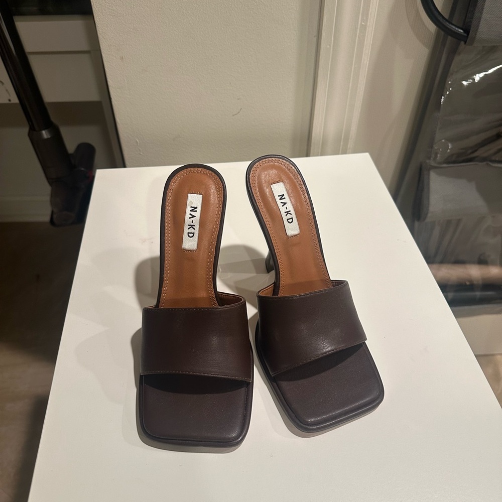 NAKD Women's Brown Slide Heeled Sandals